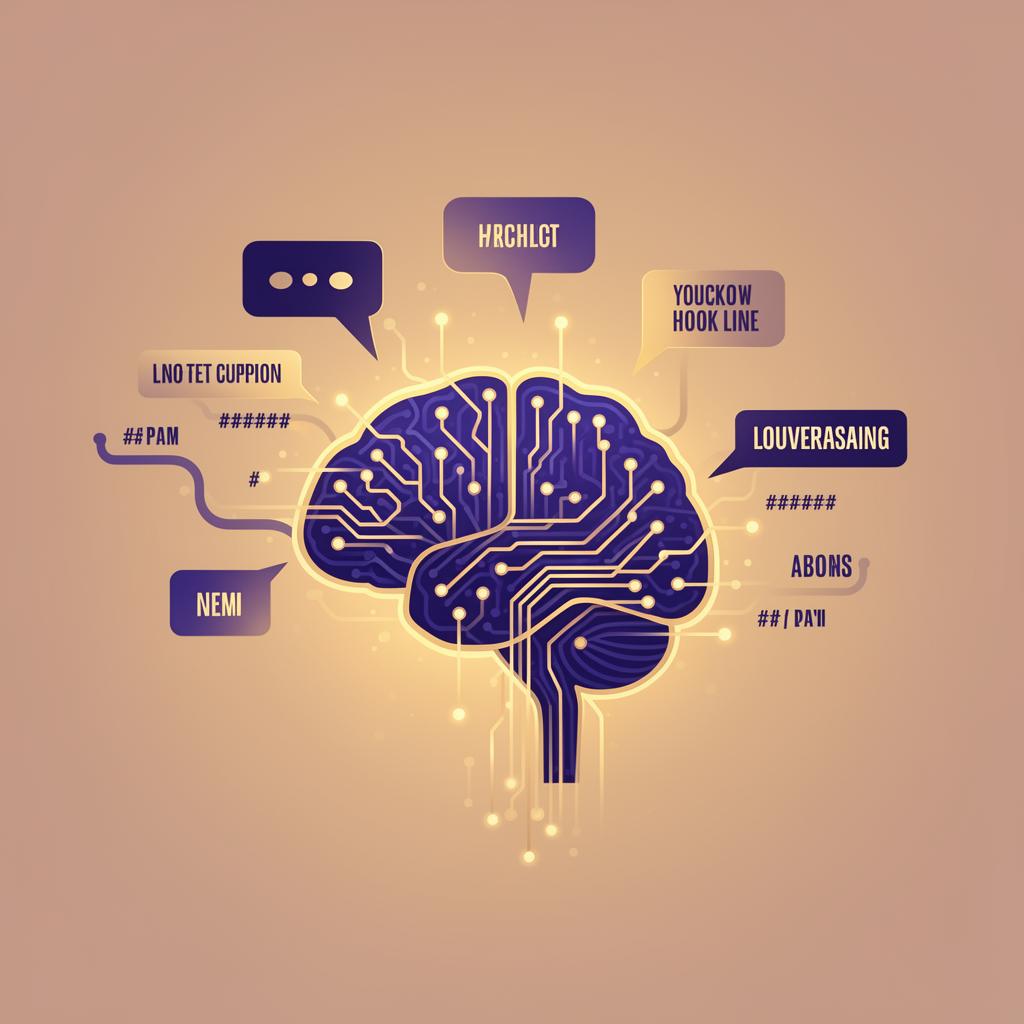 AI brain remixing voice into captions, hooks and hashtags